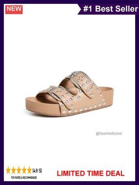 Women's Joni Two Band Sandals Flats Adjustable Velcro